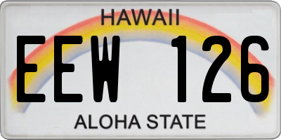 HI license plate EEW126