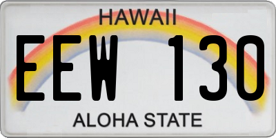 HI license plate EEW130