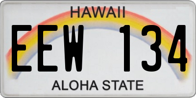 HI license plate EEW134