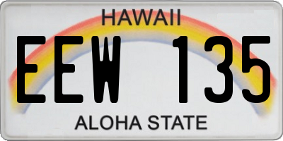 HI license plate EEW135