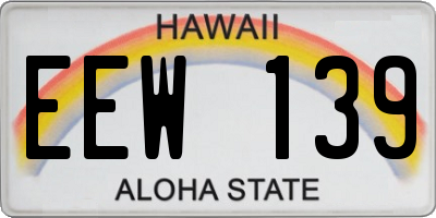 HI license plate EEW139