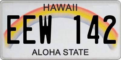 HI license plate EEW142