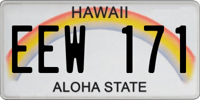 HI license plate EEW171