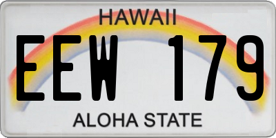 HI license plate EEW179