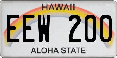 HI license plate EEW200