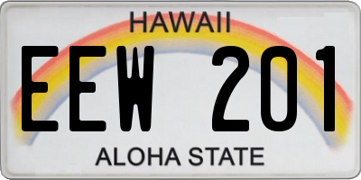 HI license plate EEW201