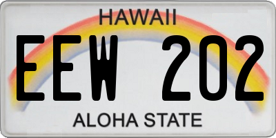 HI license plate EEW202