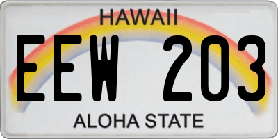 HI license plate EEW203