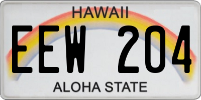 HI license plate EEW204