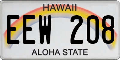 HI license plate EEW208