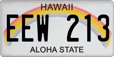 HI license plate EEW213