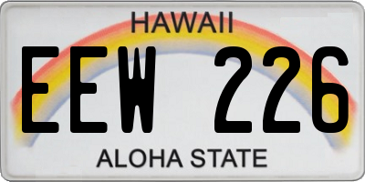 HI license plate EEW226