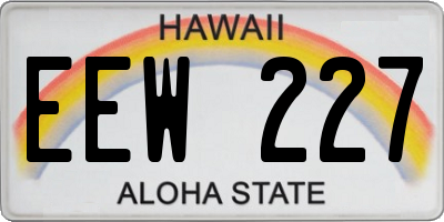 HI license plate EEW227
