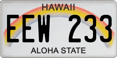 HI license plate EEW233