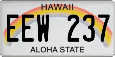 HI license plate EEW237