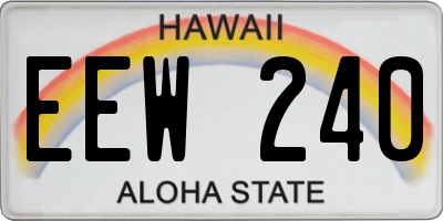 HI license plate EEW240