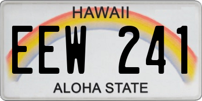 HI license plate EEW241