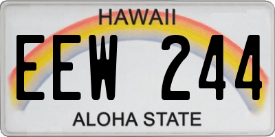 HI license plate EEW244