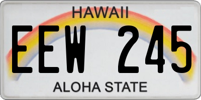 HI license plate EEW245