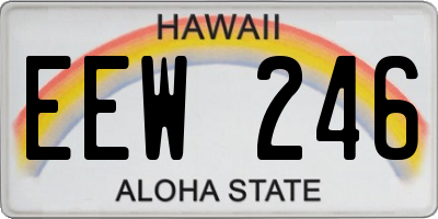 HI license plate EEW246