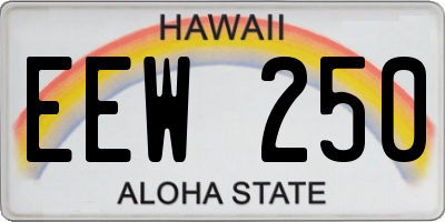 HI license plate EEW250