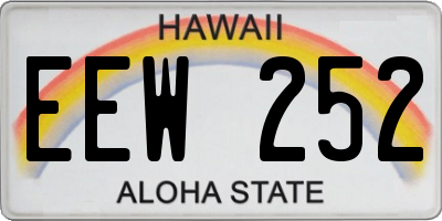 HI license plate EEW252
