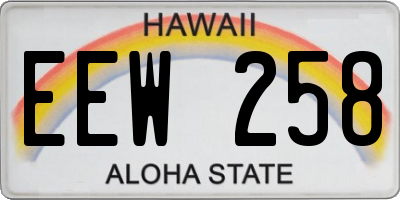 HI license plate EEW258