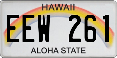 HI license plate EEW261
