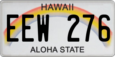 HI license plate EEW276