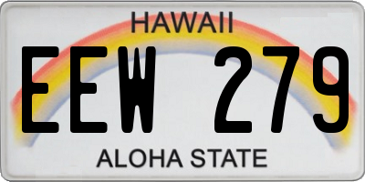HI license plate EEW279