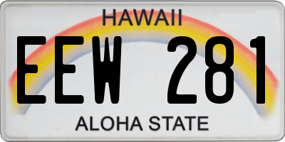 HI license plate EEW281