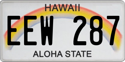 HI license plate EEW287