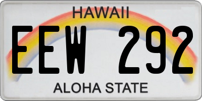 HI license plate EEW292