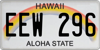 HI license plate EEW296