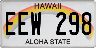 HI license plate EEW298