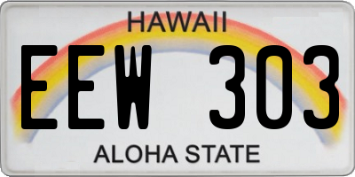 HI license plate EEW303
