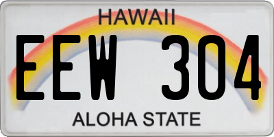 HI license plate EEW304