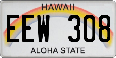 HI license plate EEW308