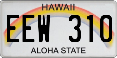 HI license plate EEW310