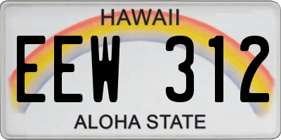 HI license plate EEW312