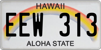 HI license plate EEW313