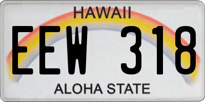 HI license plate EEW318