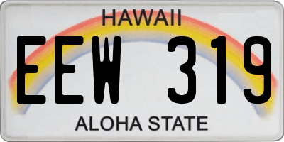 HI license plate EEW319