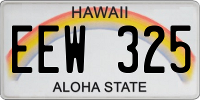 HI license plate EEW325