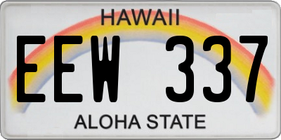 HI license plate EEW337