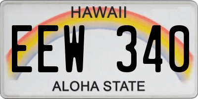 HI license plate EEW340