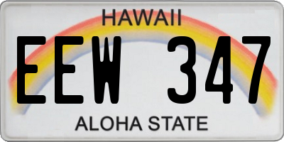HI license plate EEW347