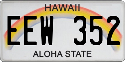 HI license plate EEW352