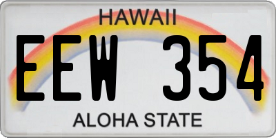 HI license plate EEW354