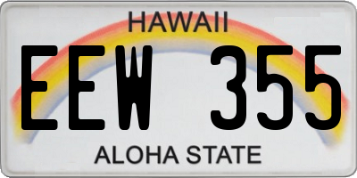 HI license plate EEW355